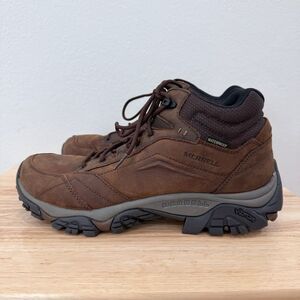 Merrell Moab Men's Size 13 Dark Earth Brown Mid Waterproof Boots Lace Up